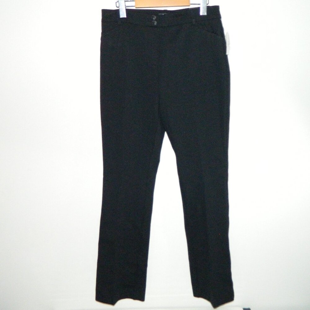 Reitmans Black The Modern Stretch Pull Up Boot Cut Straight Dress Pants Size 12